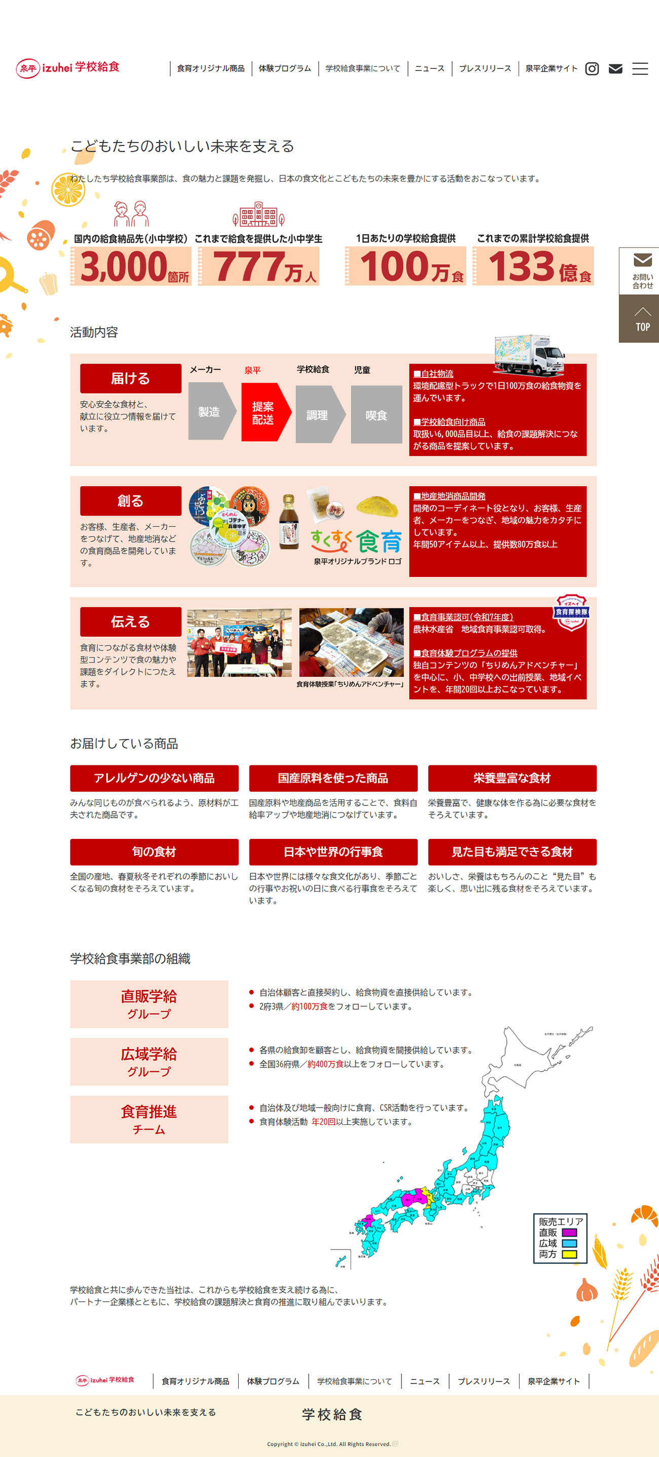 姫路市 株式会社泉平 食育サイト PRページ制作2